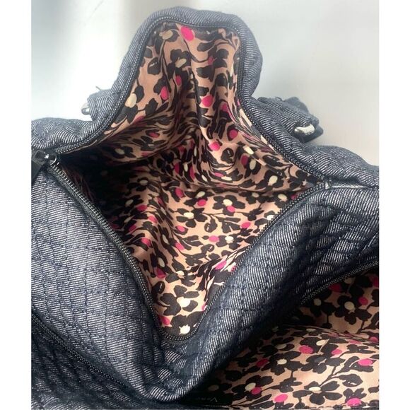 Vera Bradley Iconic 100 Denim Gray Weekender Travel Bag Crossbody Strap Handles - Picture 13 of 13